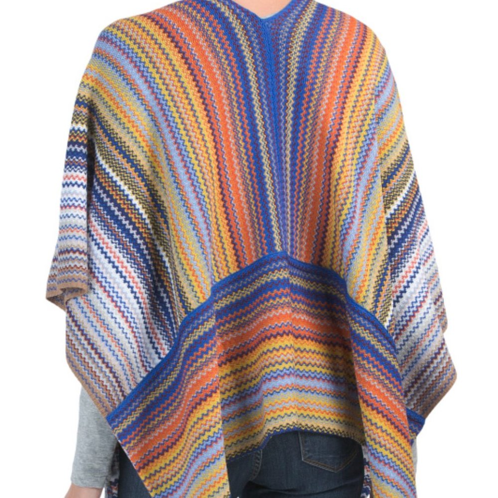 Last Piece!!! Made In Italy Wool Patterned Poncho from MISSONI - Picture 9 of 9